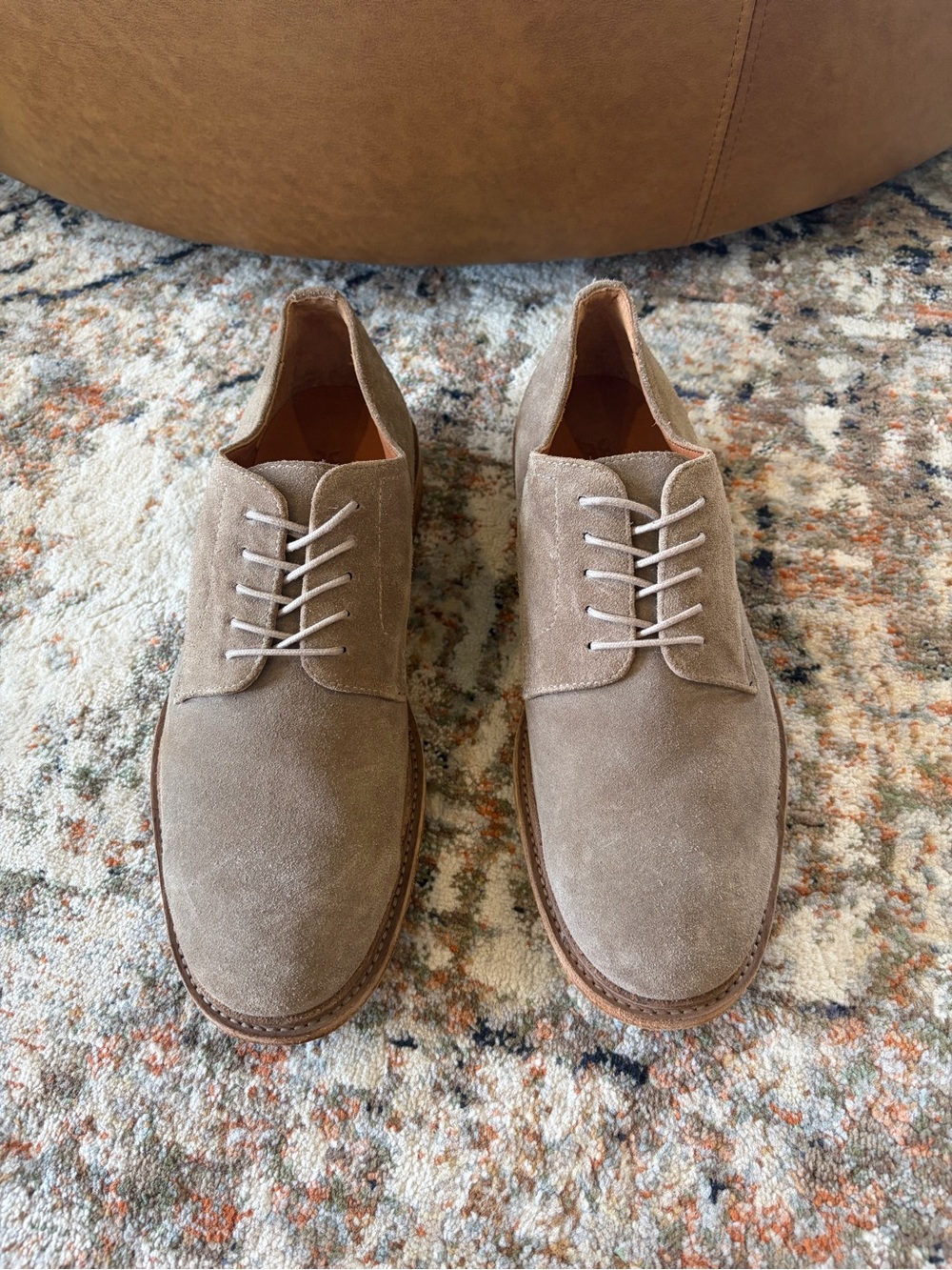 Frye Men’s Suede Oxford Shoes Size 9 Tan Lace-Up Classic Dress Casual